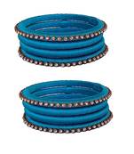 Blue silk thread bangles