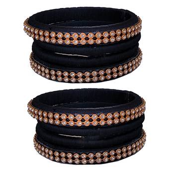 Black silk thread bangles 1