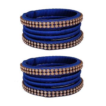 Blue silk thread bangles 1