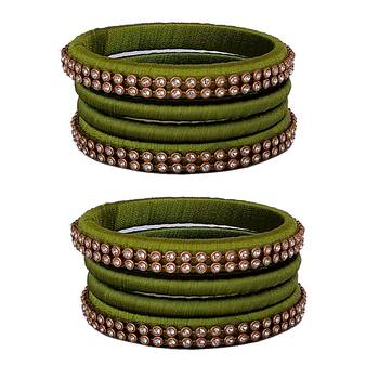 Green silk thread bangles 1