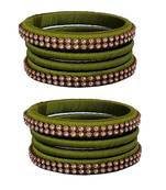 Green silk thread bangles