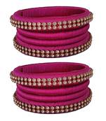 Pink silk thread bangles