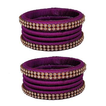 Purple silk thread bangles 1