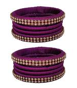 Purple silk thread bangles