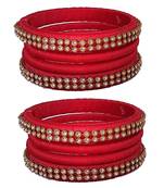 Red silk thread bangles