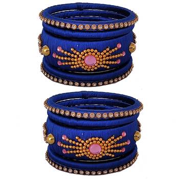 Blue silk thread bangles 1
