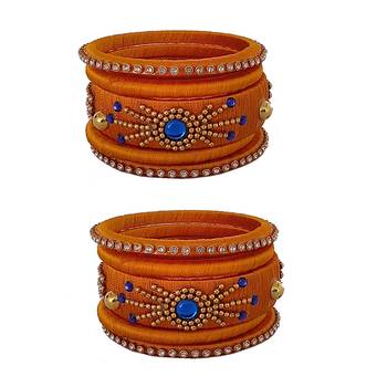 Yellow silk thread bangles 1