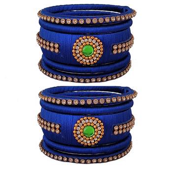 Blue silk thread bangles 1