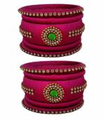 Pink silk thread bangles