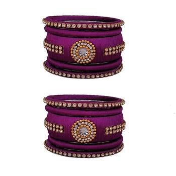 Purple silk thread bangles 1