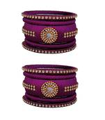 Purple silk thread bangles