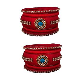 Red silk thread bangles 1