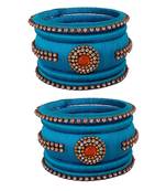 Blue silk thread bangles