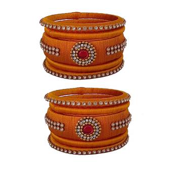 Yellow silk thread bangles 1