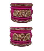 Pink silk thread bangles