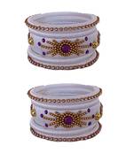 White silk thread bangles