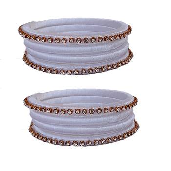 White silk thread bangles 1