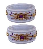 White silk thread bangles