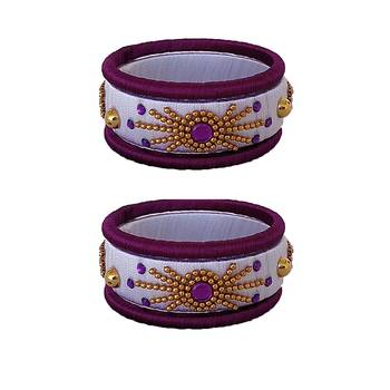 White silk thread bangles 1