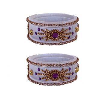 White silk thread bangles 1
