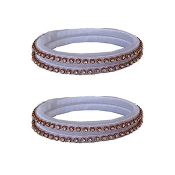 White silk thread bangles 1