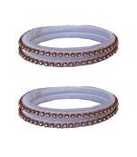 White silk thread bangles