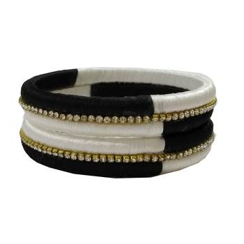 White silk thread bangles 1