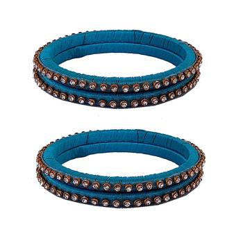 Blue silk thread bangles 1