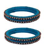 Blue silk thread bangles