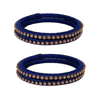 Blue silk thread bangles 1