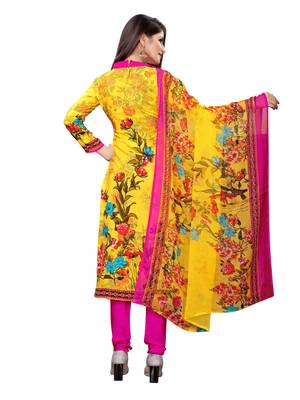 Yellow printed crepe salwar 4