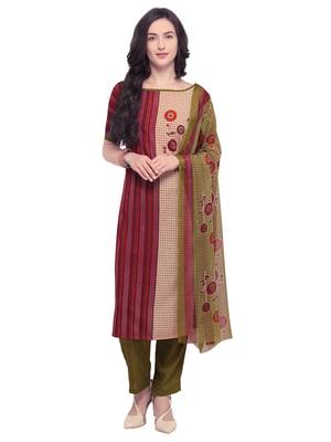 Maroon Printed Crepe Salwar 1