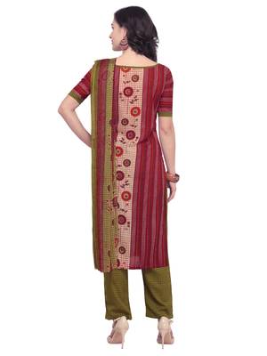 Maroon Printed Crepe Salwar 2