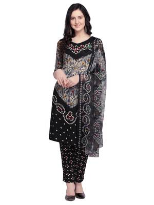 Black Printed Crepe Salwar 1