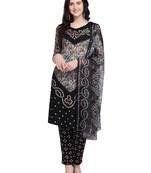 Black Printed Crepe Salwar