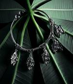 Zerokaata Oxidized Silver Leaves Charm Bracelet