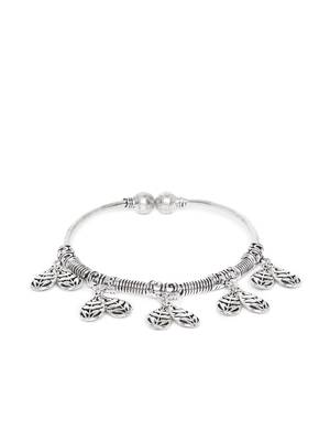 Zerokaata Pine Cone Oxidized Silver Charm Bracelet 2
