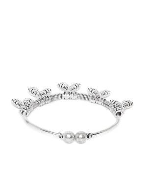 Zerokaata Pine Cone Oxidized Silver Charm Bracelet 3