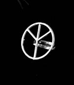 Zerokaata Adjustable Oxidized Silver Hollow Ring