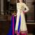 Cream embroidered georgette salwar with dupatta