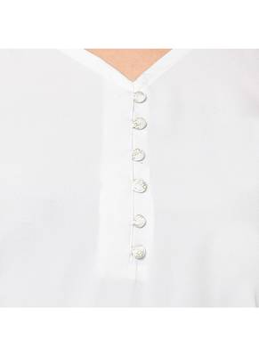White Color Straight Foil Print Kurta 5