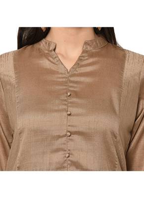 Brown Color Straight Copper Print Kurta 5