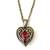 Red Rhinestone Heart Pendant Necklace(CFN0033)