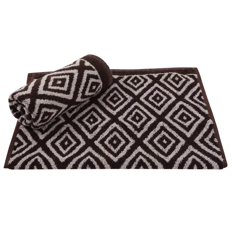Diamonds Cotton Brown Hand Towel 16 X 24 inch Pack of 2 GSM 500