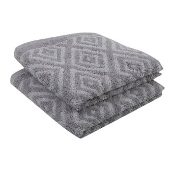Diamonds Cotton Grey Hand Towel 16 X 24 inch Pack of 2 GSM 500 1