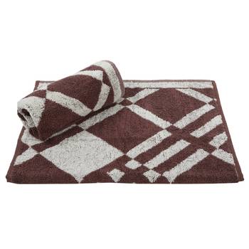 Rhombus Cotton Brown Hand Towel 16 X 24 inch Pack of 2 GSM 500 3