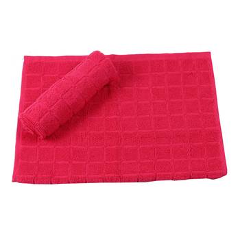 Checkers Cotton Red Hand Towel 16 X 24 inch Pack of 2 GSM 280 3