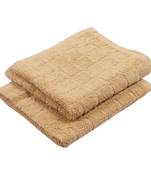 Checkers Cotton Beige Hand Towel 16 X 24 inch Pack of 2 GSM 280