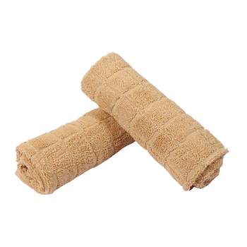 Checkers Cotton Beige Hand Towel 16 X 24 inch Pack of 2 GSM 280 2