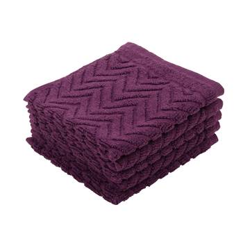 Chevy Solids Cotton Purple Face Towel 12 X12 inch Pack of 6 GSM 450 1
